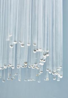 Angelo Brotto Vintage Angelo Brotto for Esperia Chandelier in Enameled Metal with Glass Rods - 4721901