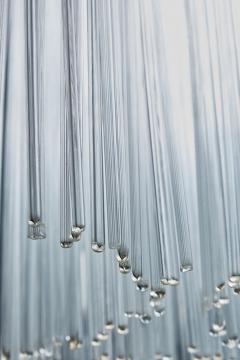 Angelo Brotto Vintage Angelo Brotto for Esperia Chandelier in Enameled Metal with Glass Rods - 4721905