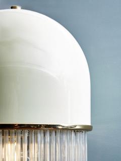 Angelo Brotto Vintage Angelo Brotto for Esperia Chandelier in Enameled Metal with Glass Rods - 4721914