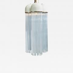 Angelo Brotto Vintage Angelo Brotto for Esperia Chandelier in Enameled Metal with Glass Rods - 4748573