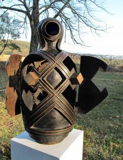 Angelo Canevari Canopo Anthropomorphic Bronze Sculpture with opening Elements - 3816585