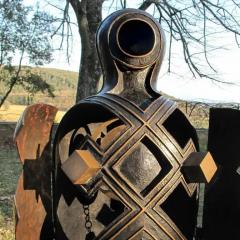 Angelo Canevari Canopo Anthropomorphic Bronze Sculpture with opening Elements - 3816667