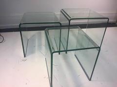 Angelo Cortesi Wonderful Pair of Curved Glass Waterfall Nesting Tables by Angelo Cortesi - 452134