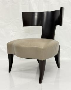 Angelo Donghia Donghia Klismos Slipper Chair in Mahogany Finished Maple and Leather - 4711789