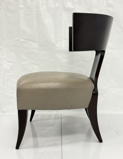 Angelo Donghia Donghia Klismos Slipper Chair in Mahogany Finished Maple and Leather - 4711790