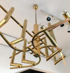 Angelo Gaetano Sciolari Brass Chandelier by Sciolari for Stilkronen Germany 1970s - 527213