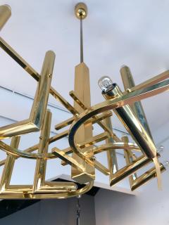 Angelo Gaetano Sciolari Brass Chandelier by Sciolari for Stilkronen Germany 1970s - 527215