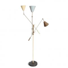 Angelo Lelii Triennale Floor Lamp by Arredoluce w Marble Base Italy 1950 - 4789435