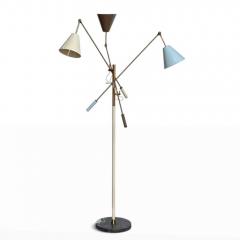 Angelo Lelii Triennale Floor Lamp by Arredoluce w Marble Base Italy 1950 - 4789787