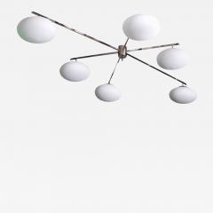 Angelo Lelli 1 of 2 Large Chrome and Glass Flush Mounts in the Manner of Angelo Lelli - 534479