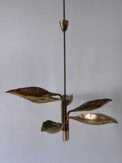 Angelo Lelli Lelii Angelo Lelii Hammered Perforated Brass Chandelier for Arredoluce Italy 1950s - 3998370