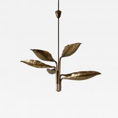 Angelo Lelli Lelii Angelo Lelii Hammered Perforated Brass Chandelier for Arredoluce Italy 1950s - 4000519