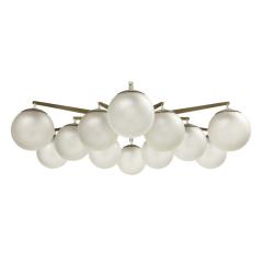 Angelo Lelli Lelii Angelo Lelii Stella Chandelier Arredoluce Nickel Plated Brass Glass Signed - 2842084