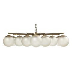 Angelo Lelli Lelii Angelo Lelii Stella Chandelier Arredoluce Nickel Plated Brass Glass Signed - 2842087