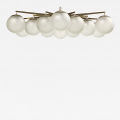 Angelo Lelli Lelii Angelo Lelii Stella Chandelier Arredoluce Nickel Plated Brass Glass Signed - 2843593