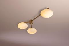 Angelo Lelli Lelii Angelo Lelii certified 3 Lune ceiling or wall light for Arredoluce Italy 1960s - 4205813