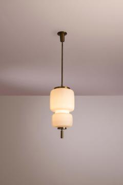 Angelo Lelli Lelii Angelo Lelii certified brass and glass pendant light by Arredoluce Italy 1950s - 4228360