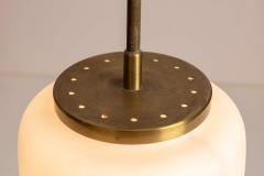 Angelo Lelli Lelii Angelo Lelii certified brass and glass pendant light by Arredoluce Italy 1950s - 4228372