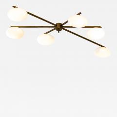 Angelo Lelli Lelii Angelo Lelii for Arredoluce Lamp Chandelier mod Six Moon - 3490726