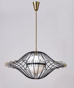Angelo Lelli Lelii Angelo Lelii for Arredoluce Rare and Exceptional Chandelier Italy 1950s - 4088296