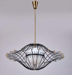 Angelo Lelli Lelii Angelo Lelii for Arredoluce Rare and Exceptional Chandelier Italy 1950s - 4088297