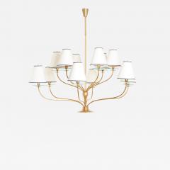 Angelo Lelli Lelii Angelo Lelii for Arredoluce brass crystal glass chandelier 1940 - 3973362