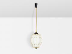 Angelo Lelli Lelii Angelo Lelii for Arredoluce opaline glass brass metal chandelier 1958 - 4001009