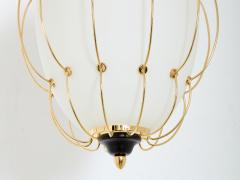 Angelo Lelli Lelii Angelo Lelii for Arredoluce opaline glass brass metal chandelier 1958 - 4001012