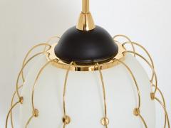 Angelo Lelli Lelii Angelo Lelii for Arredoluce opaline glass brass metal chandelier 1958 - 4001015