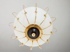 Angelo Lelli Lelii Angelo Lelii for Arredoluce opaline glass brass metal chandelier 1958 - 4001018