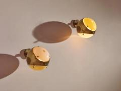 Angelo Lelli Lelii Angelo Lelii pair of brass and acrylic wall lights by Arredoluce Italy 1950s - 3722987