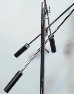 Angelo Lelli Lelii Angelo Lelli Arredoluce Model12128 Triennale Chrome Floor Lamp Italy 1950s - 4373944