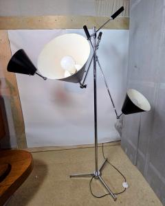 Angelo Lelli Lelii Angelo Lelli Arredoluce Model12128 Triennale Chrome Floor Lamp Italy 1950s - 4373952