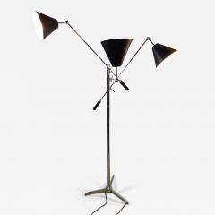Angelo Lelli Lelii Angelo Lelli Arredoluce Model12128 Triennale Chrome Floor Lamp Italy 1950s - 4374497