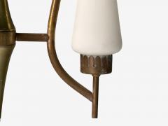 Angelo Lelli Lelii Angelo Lelli Italian Modern Brass Opal Glass Pendant light Italy 1950s - 4156428