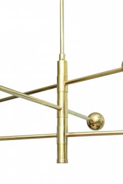 Angelo Lelli Lelii Italian Modern Brass and Enameled Three Arm Chandelier Angelo Lelli - 4162303