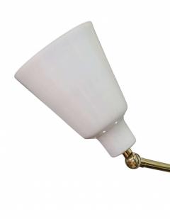 Angelo Lelli Lelii Italian Modern Brass and Enameled Three Arm Chandelier Angelo Lelli - 4162304