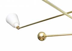 Angelo Lelli Lelii Italian Modern Brass and Enameled Three Arm Chandelier Angelo Lelli - 4162305