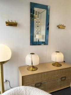Angelo Lelli Lelii Mid Century Pair of Brass and Enamelled Metal Sconces Italy 1950s - 2065880
