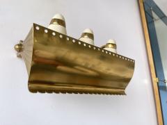 Angelo Lelli Lelii Mid Century Pair of Brass and Enamelled Metal Sconces Italy 1950s - 2065888