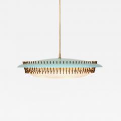 Angelo Lelli Lelii RARE ROUND SUSPENSION LIGHT FIXTURE IN BLUE BY ANGELO LELII FOR ARREDOLUCE - 1865084