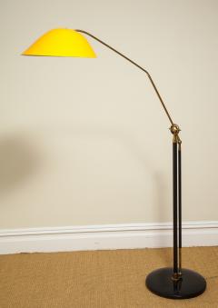 Angelo Lelli Lelii RARE STANDING LAMP WITH GOLDEN TOLE SHADE BY ANGELO LELII FOR ARREDOLUCE - 1832527