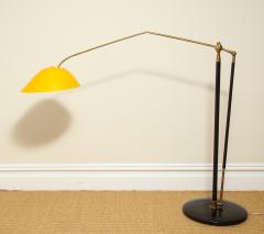 Angelo Lelli Lelii RARE STANDING LAMP WITH GOLDEN TOLE SHADE BY ANGELO LELII FOR ARREDOLUCE - 1832530