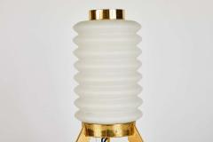 Angelo Lelli Lelii Rare 1950s Angelo Lelli Glass and Brass Tripod Table Lamp for Arredoluce - 1565488