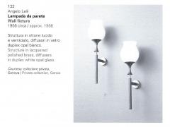 Angelo Lelli Lelii Rare Pair of Frosted Glass and Brass Sconces by Arredoluce - 4350443