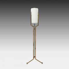 Angelo Lelli Lelii Rare Tripod Brass and Frosted Glass Floor Lamp by Angelo Lelii - 3748008