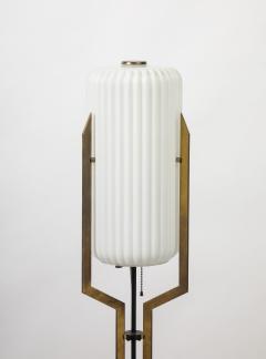 Angelo Lelli Lelii Rare Tripod Brass and Frosted Glass Floor Lamp by Angelo Lelii - 3748011