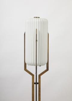 Angelo Lelli Lelii Rare Tripod Brass and Frosted Glass Floor Lamp by Angelo Lelii - 3748012
