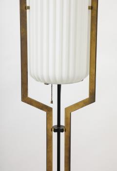 Angelo Lelli Lelii Rare Tripod Brass and Frosted Glass Floor Lamp by Angelo Lelii - 3748014