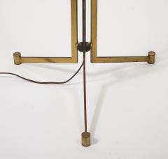 Angelo Lelli Lelii Rare Tripod Brass and Frosted Glass Floor Lamp by Angelo Lelii - 3748018